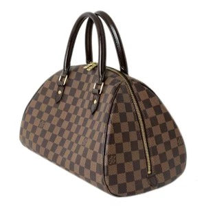 Louis Vuitton MM Damier Canvas Leather Ebene Handbag