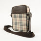 BURBERRY Nova Plaid Canvas Leather Shoulder Bag Crossbody Bag Brown  d