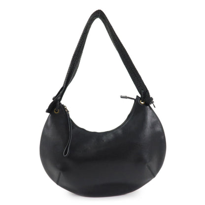 GUCCI Logo Leather Hobo Bag Shoulder Bag Hand Bag Black 204990  d