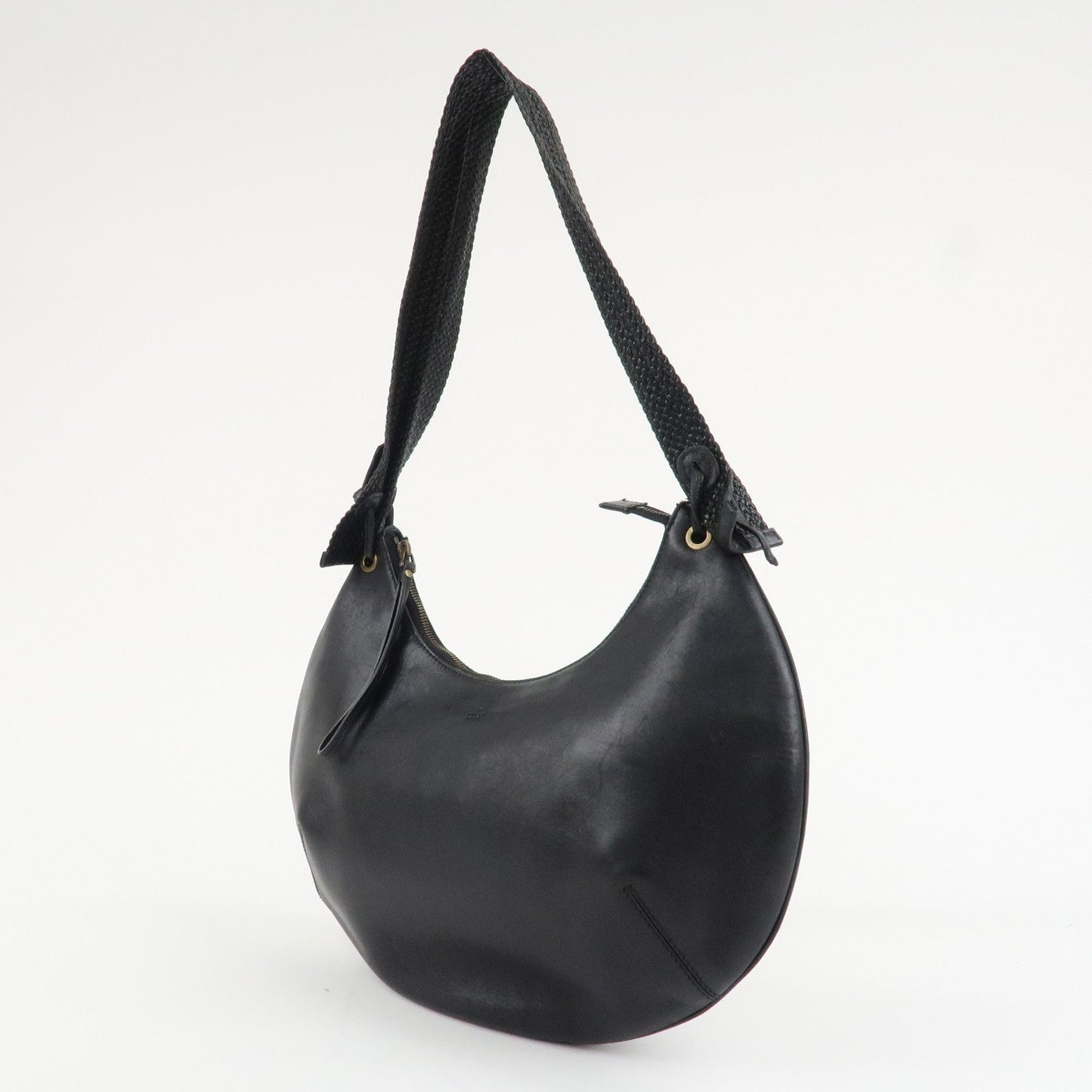 GUCCI Logo Leather Hobo Bag Shoulder Bag Hand Bag Black 204990  d