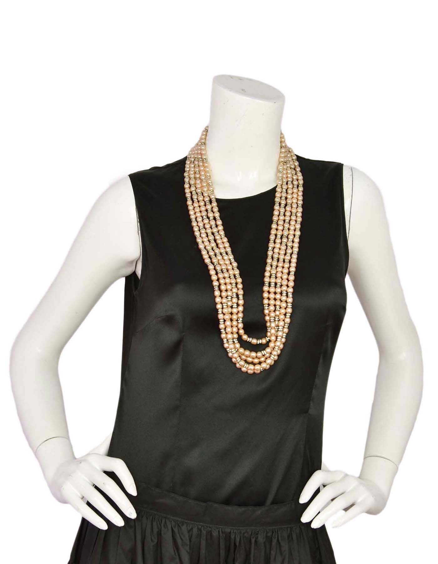 Chanel 1990s   Multi-Strand Pearl & Crystal Necklace