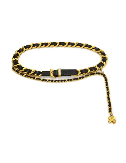 Chanel   93 Leather Woven Chain Link Belt sz 75