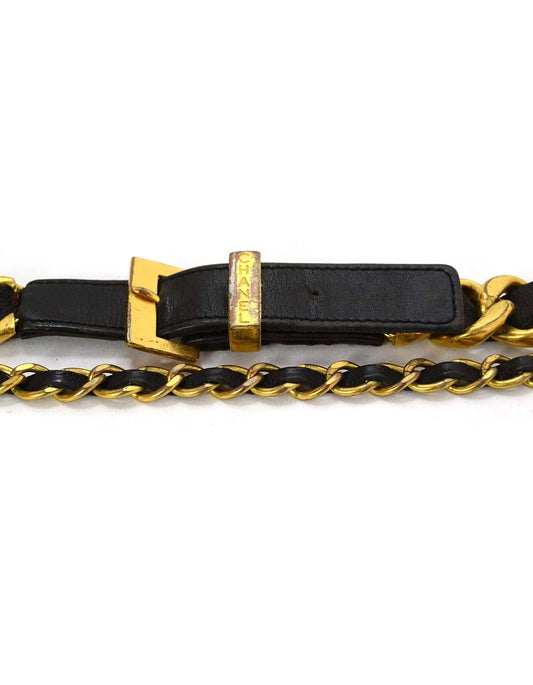 Chanel   93 Leather Woven Chain Link Belt sz 75