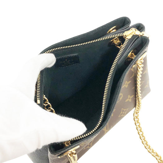 Louis Vuitton Surene BB Monogram Leather Noir Chain Shoulder Bag Black