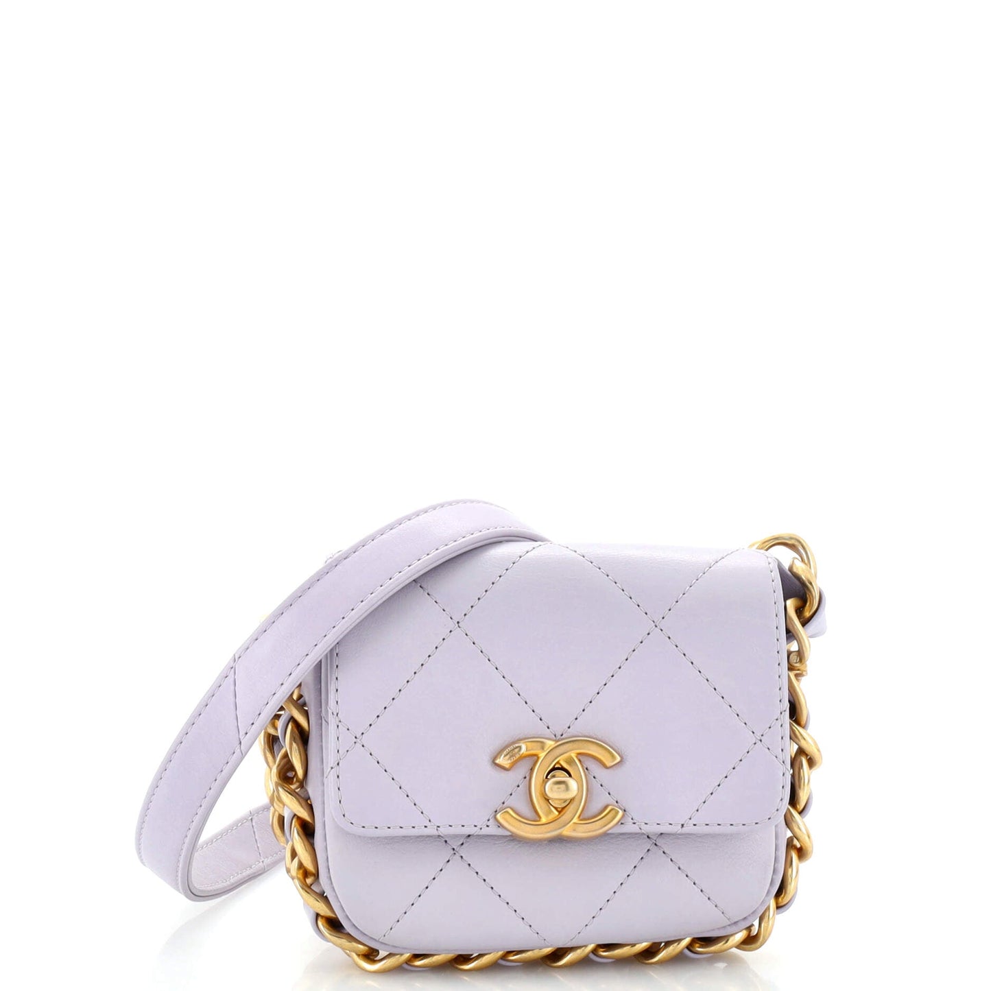 CHANEL Framing Chain Flap Bag Quilted Calfskin Mini