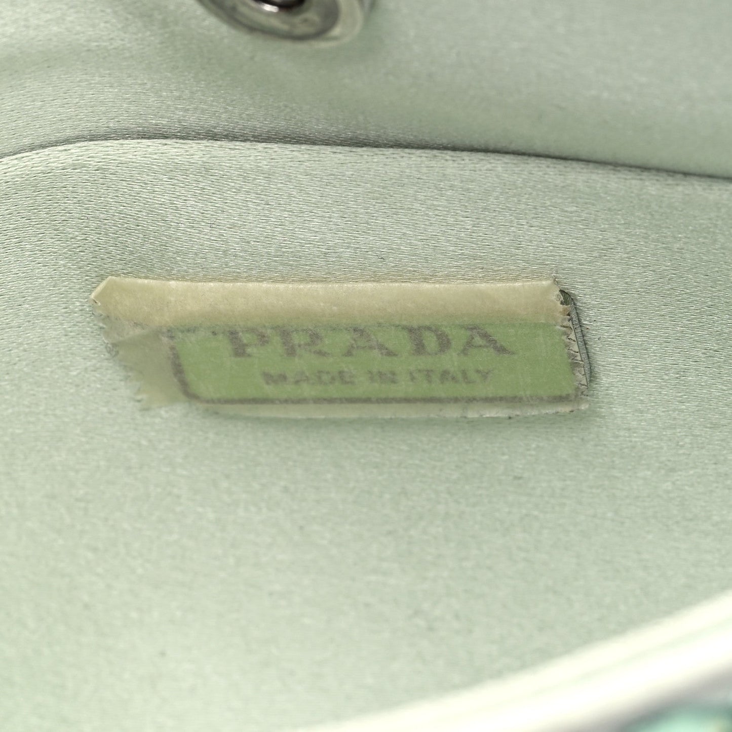 Prada Satin Crystal Cleo Adjustable Strap Shoulder Bag Acqua