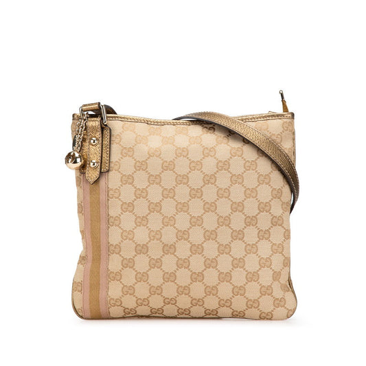 Gucci GG Canvas Shoulder Bag Canvas Leather