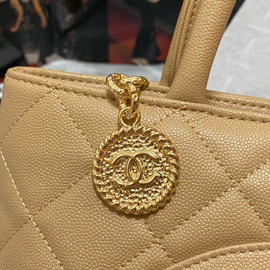 CHL - Medallion Tote Gold Hardware Caviar Yellow For Women Handbags, Shoulder Bags 15.6in/32cm