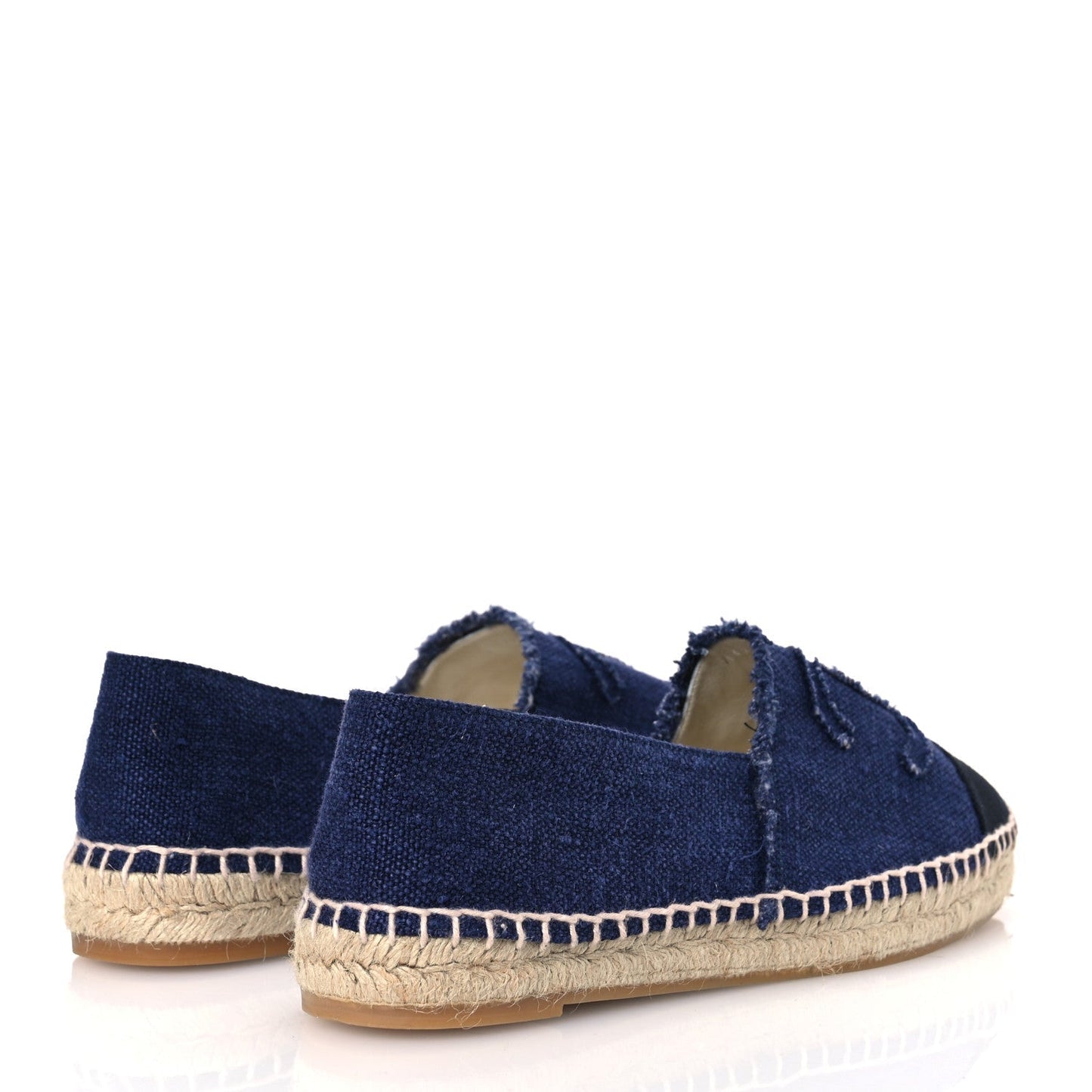 Amelia Denim Toile CC Espadrilles 40 Navy Black