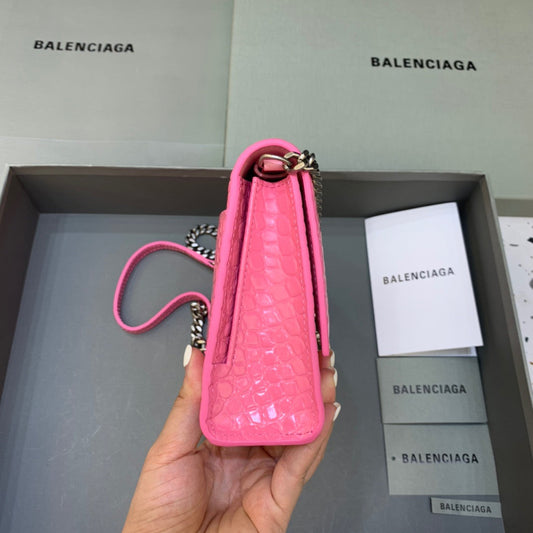 BLN-Ciaga Hourglass Wallet On Chain in Pink, For Women,  Bags 9in/23cm
