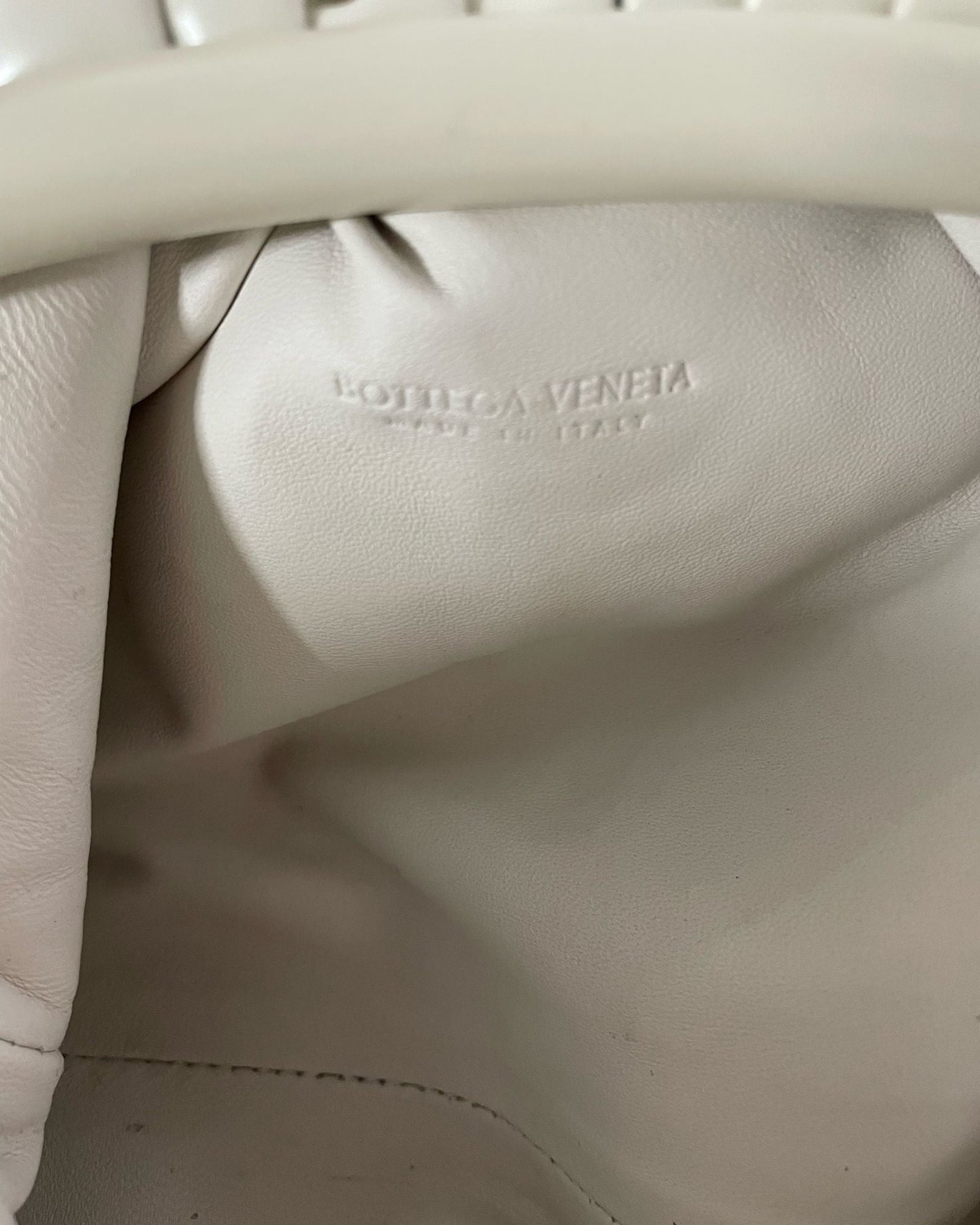 Bottega Veneta Mini Pouch Clutch in White Patent Leather
