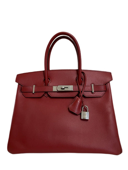 Luxury Hermes 30 cm Rouge Garance Epsom Birkin with Palladium