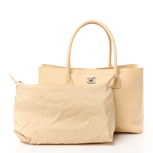 Amelia Calfskin Cerf Executive Shopper Tote Beige Clair