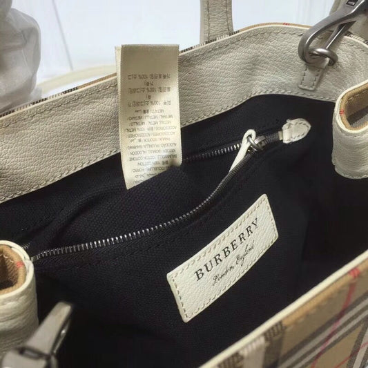 B-Berry - BB  Small Banner Vintage Check And Tote White For Women, Women’s Bags 10.5in/26cm