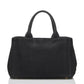 Prada Canapa Black Canvas Tote Bag
