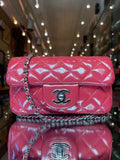 Chanel Patent Mini Flap Bag Dark Rose Pink 2014