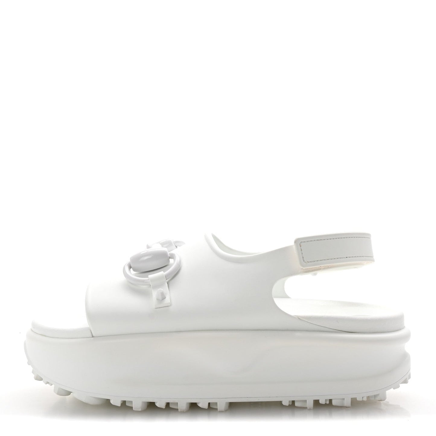 Amelia Soft Rubber Horsebit Touch Womens Strapped Sandals 37 Great White