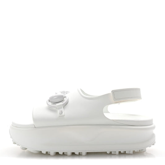 Amelia Soft Rubber Horsebit Touch Womens Strapped Sandals 37 Great White