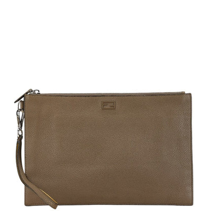 Fendi  Leather Clutch Bag (Pre-Owned)