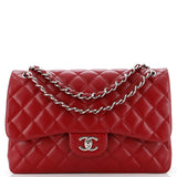 CHANEL Classic Double Flap Bag Quilted Caviar Jumbo