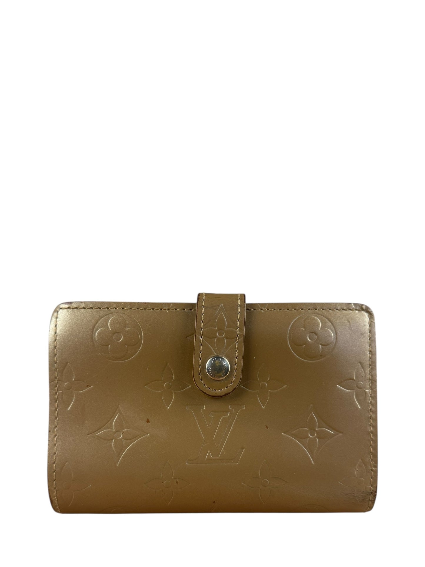 Louis Vuitton Matte Vernis Compact Wallet Beige