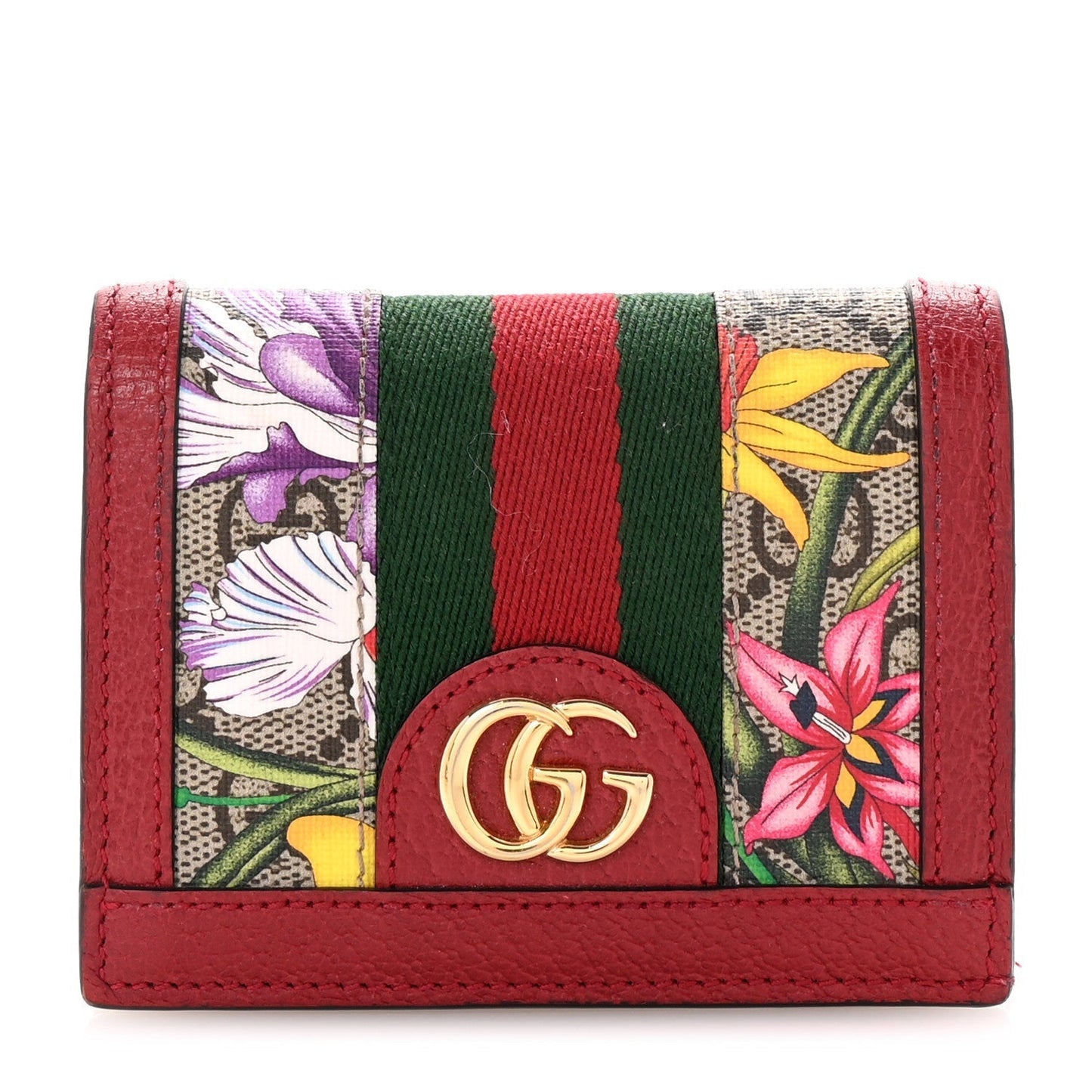 Amelia GG Supreme Monogram Flora Web Ophidia Card Case Red