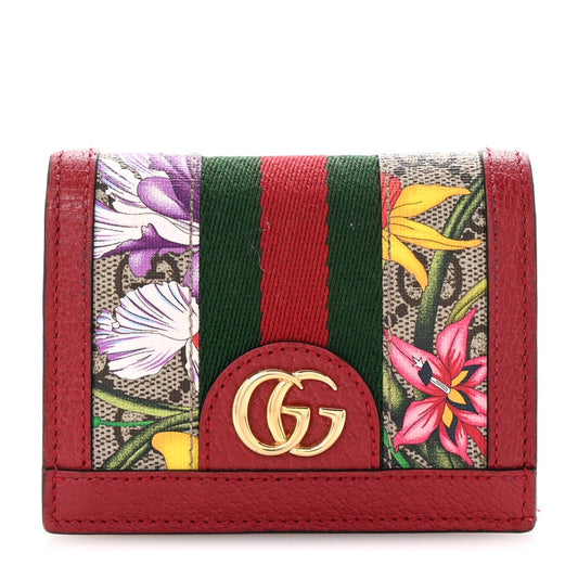 Amelia GG Supreme Monogram Flora Web Ophidia Card Case Red