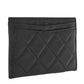 Amelia Caviar Quilted Card Holder Black