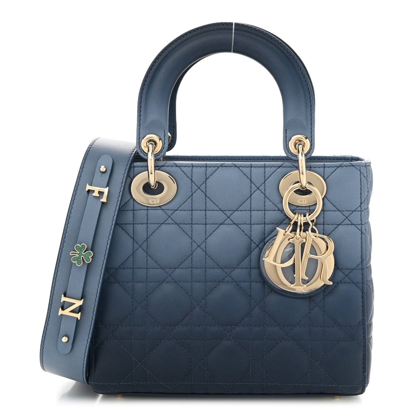 Christian Dior Lambskin Cannage Gradient Small My ABCDior Lady Dior Indigo Blue