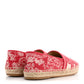 Christian Dior Embroidered Toile De Jouy Granville Espadrille 38.5 Raspberry