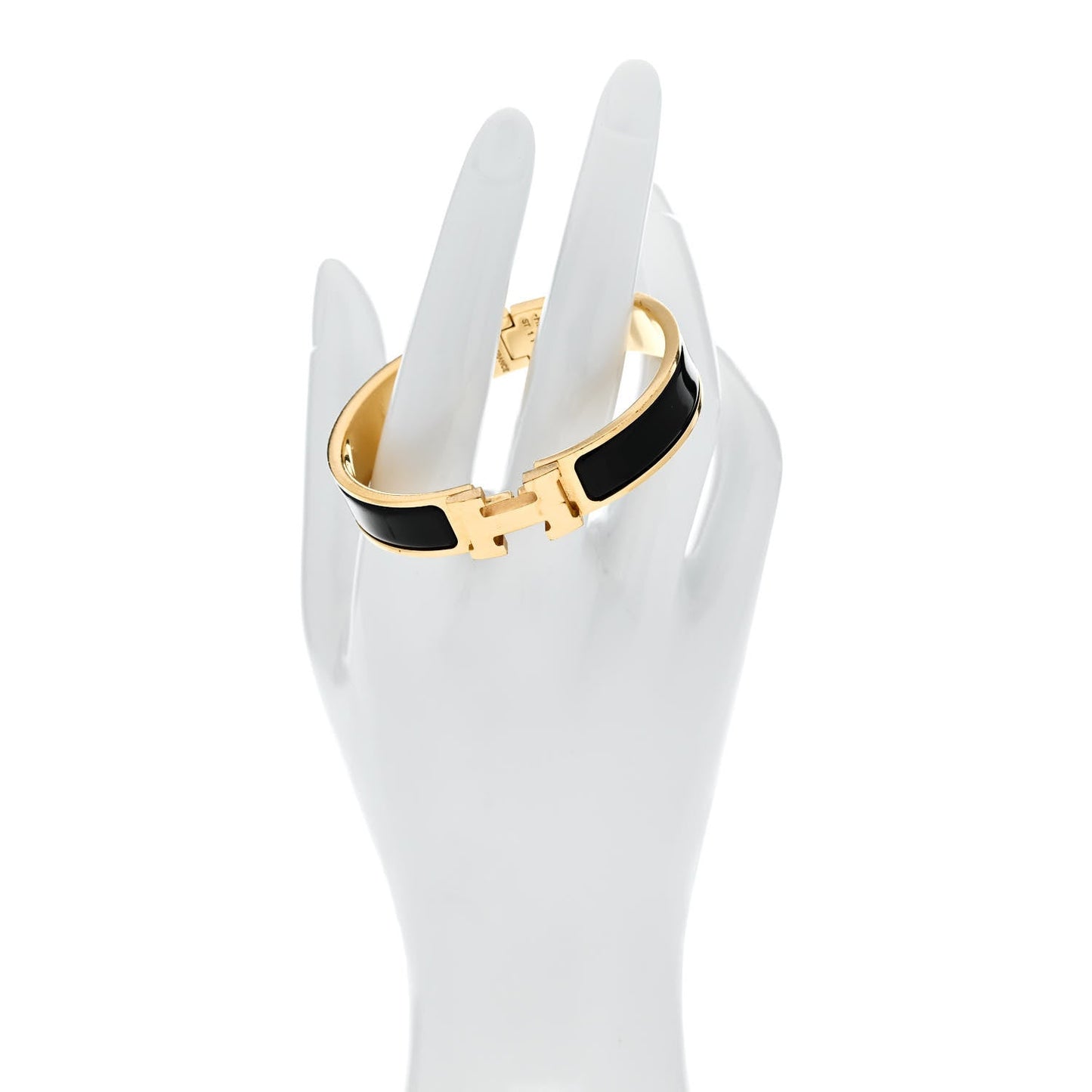 Amelia Enamel Narrow Clic Clac H Bracelet PM Black