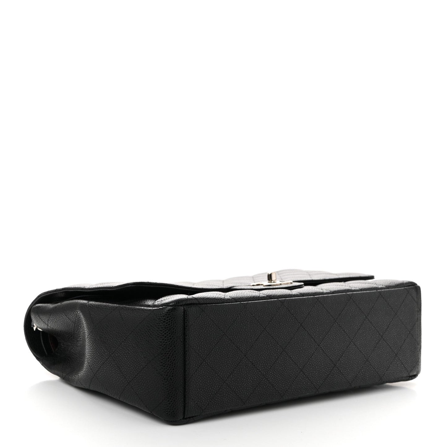 Amelia Caviar Quilted Maxi Double Flap Black