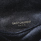 Saint Laurent Grain De Poudre Matelasse Chevron Monogram Compact Wallet Black