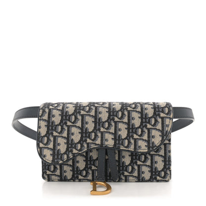 Christian Dior CHRISTIAN DIOR Oblique Saddle Belt Bag Blue