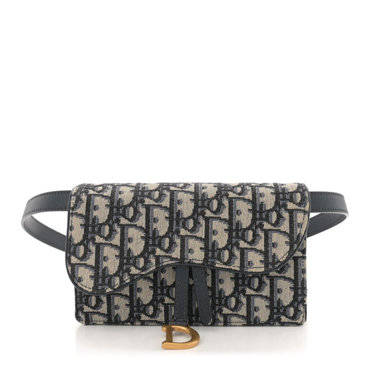 Christian Dior CHRISTIAN DIOR Oblique Saddle Belt Bag Blue