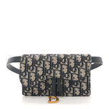 Christian Dior CHRISTIAN DIOR Oblique Saddle Belt Bag Blue