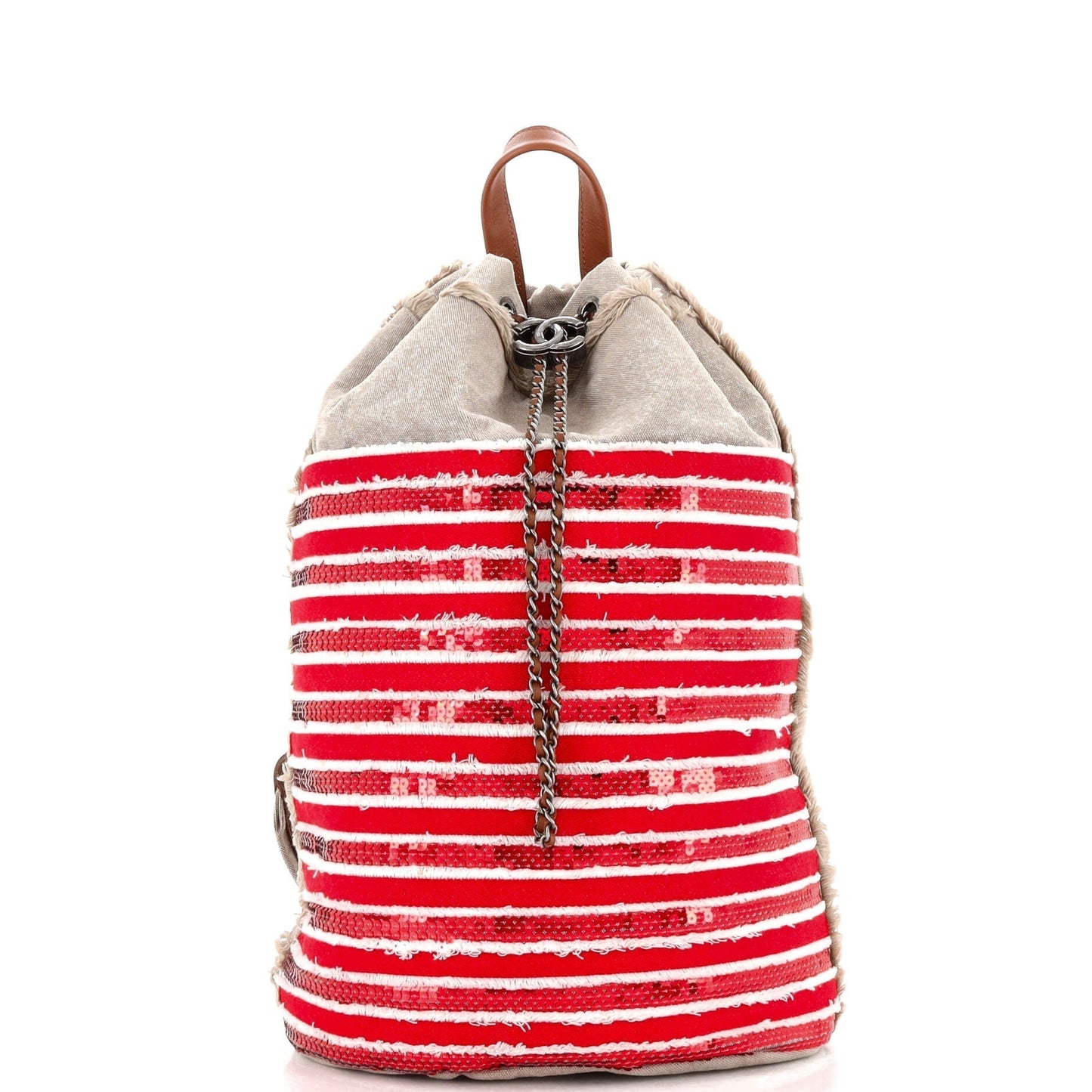 CHANEL Cubano Trip Backpack Sequin Embellished Canvas Medium