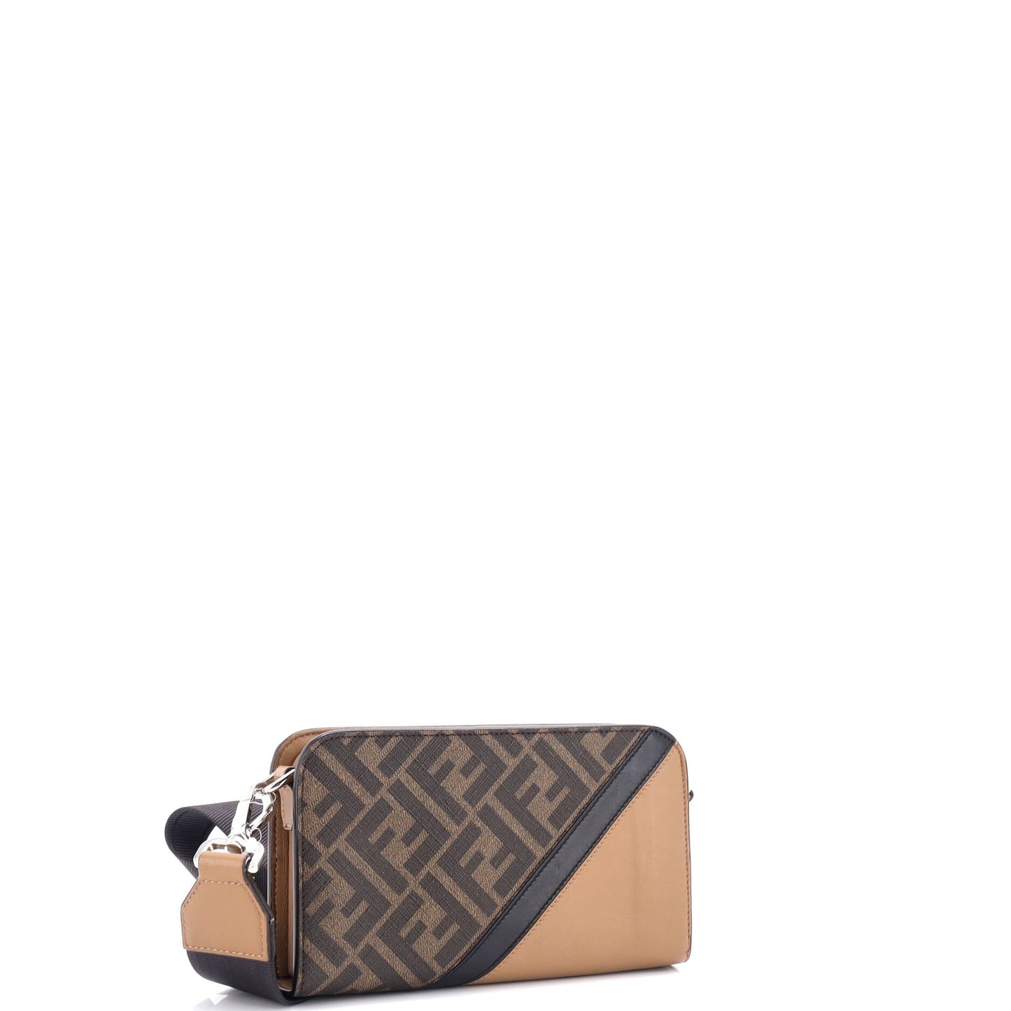 Clutch with Strap Zucca Coated Canvas and Leather