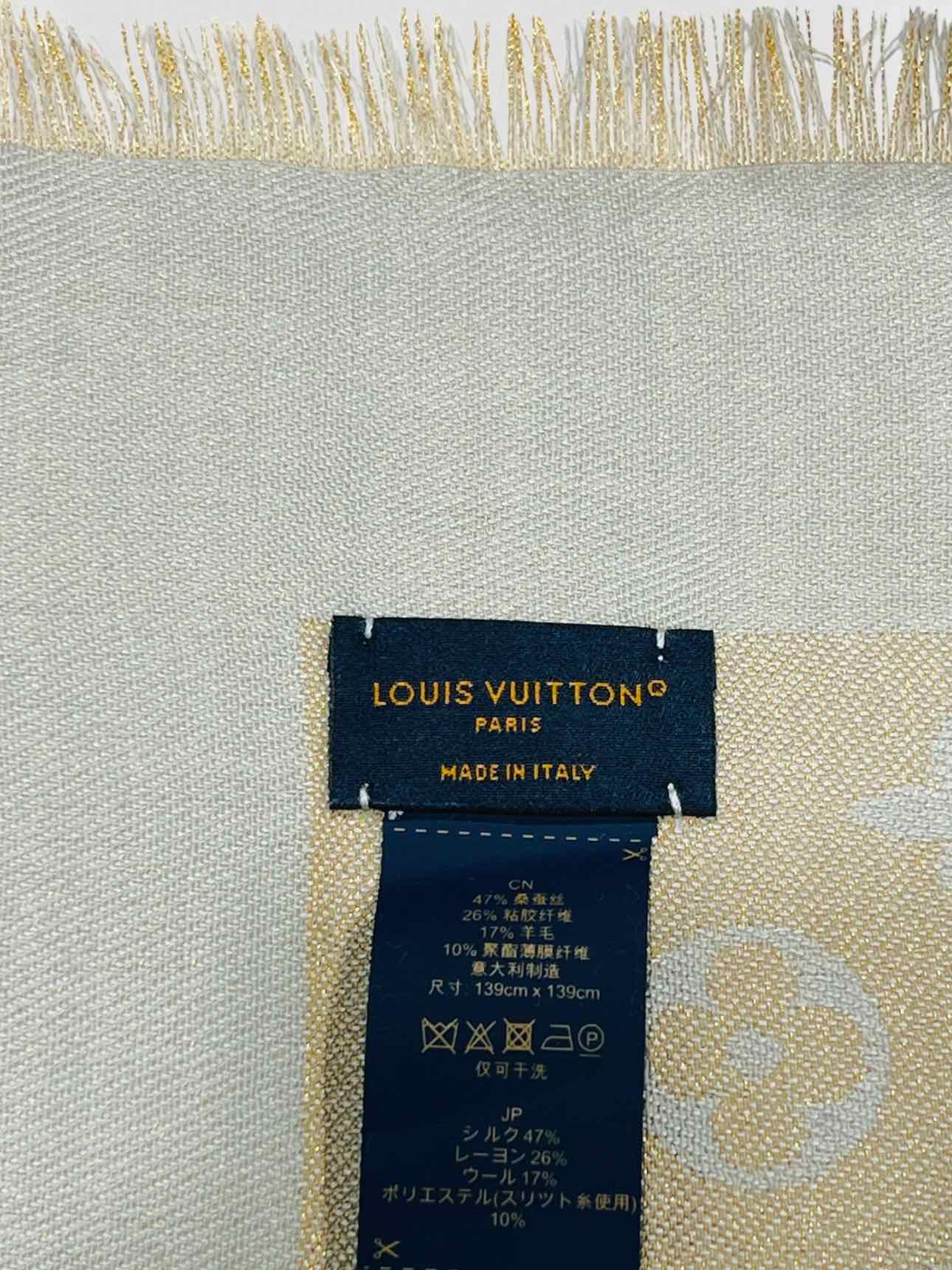 LOUIS VUITTON Silver & Gold Shawl