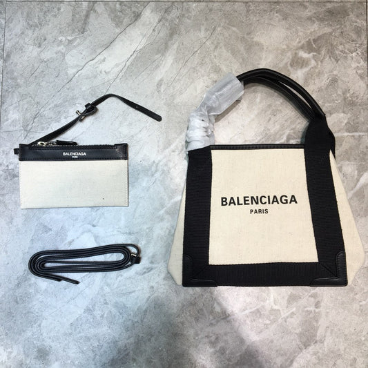BLN-Ciaga Navy Small Cabas Tote Bag In Black, For Women,  Bags 18.5in/47Amelia3399332HH3N9260