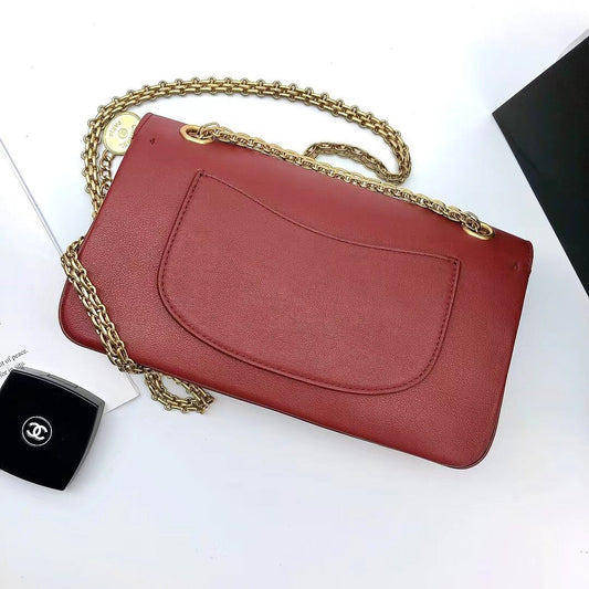 CHL - Maroon Medallion Nude Reissue 2.55 Classic 225 Flap Red Bag For Women 24cm/9.4in