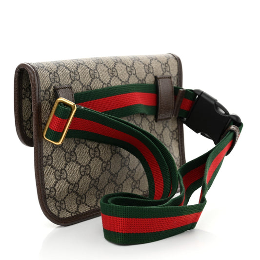 Amelia GG Supreme Monogram Neo      Web Belt Bag Brown