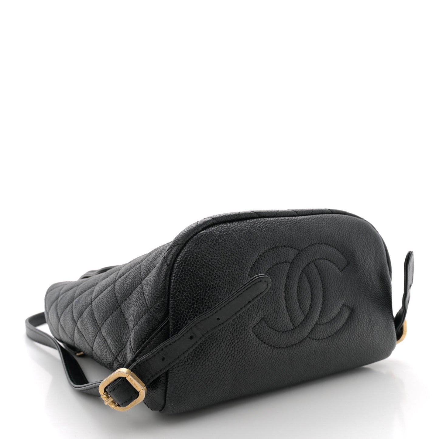 Amelia Caviar Quilted Small Filigree Backpack Black