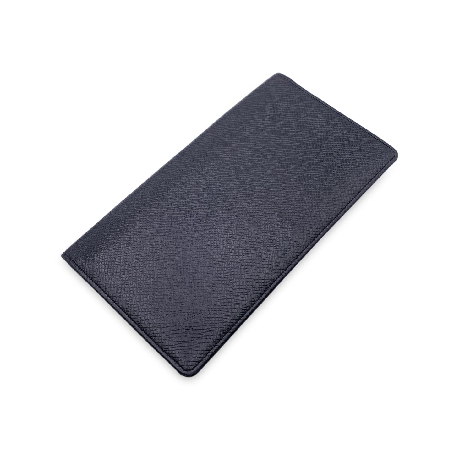 LOUIS VUITTON   Black Taiga Porte Chequier Checkbook Wallet