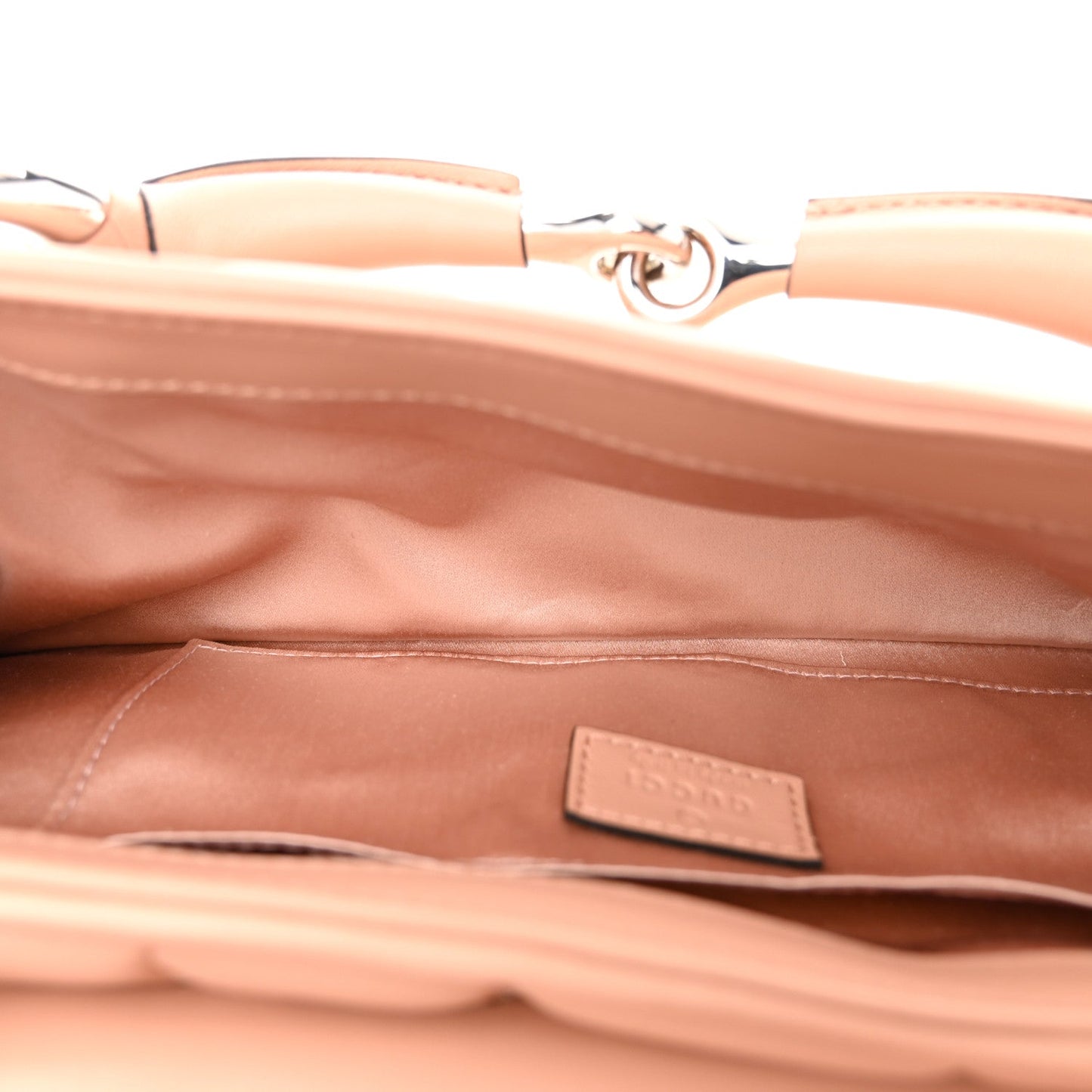 Amelia Nappa Vertical Matelasse Medium Maxi Horsebit Chain Shoulder Bag Rose Beige