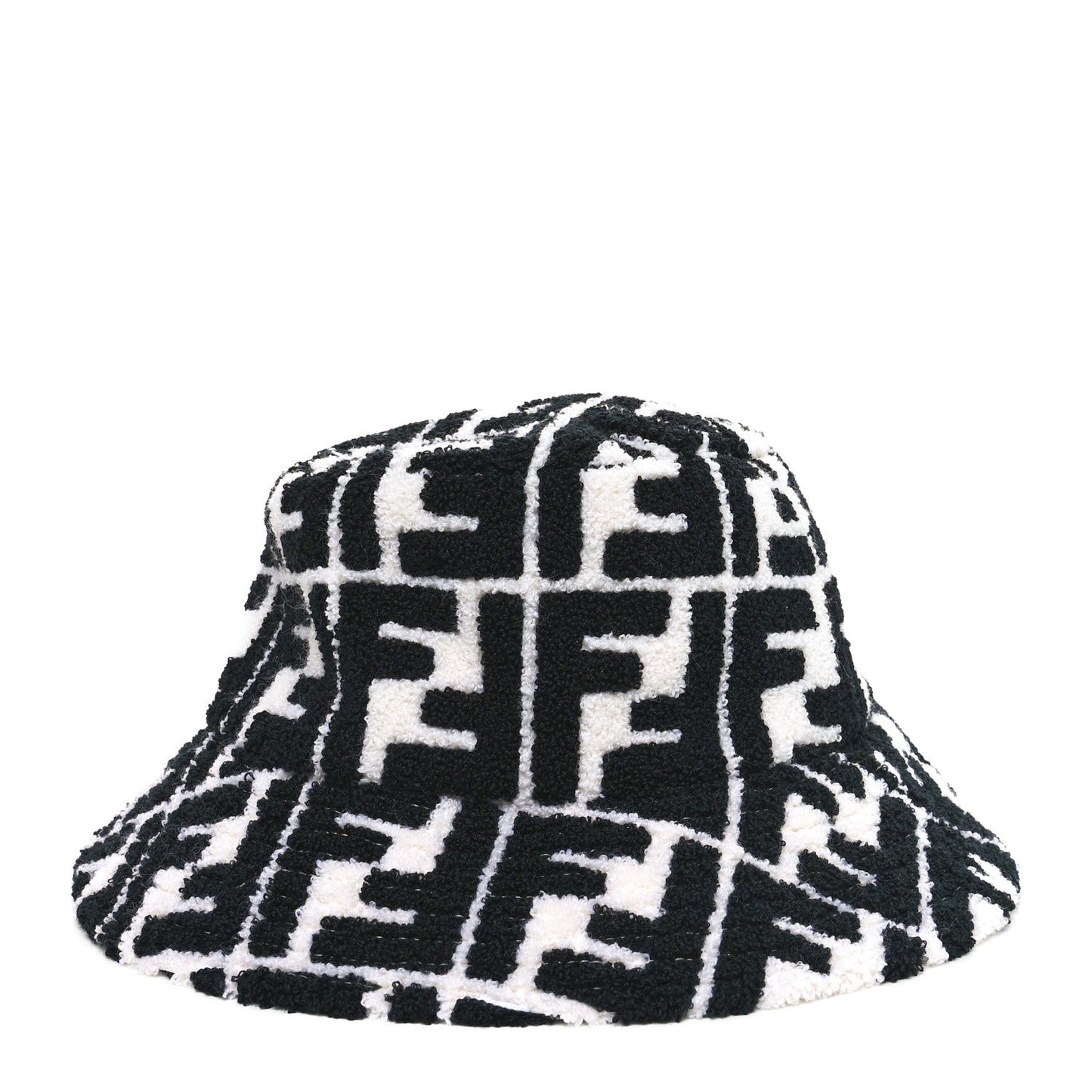Amelia Terrycloth FF Bucket Hat S White Black