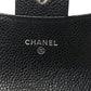 Amelia Caviar Quilted Flap Card Holder Black