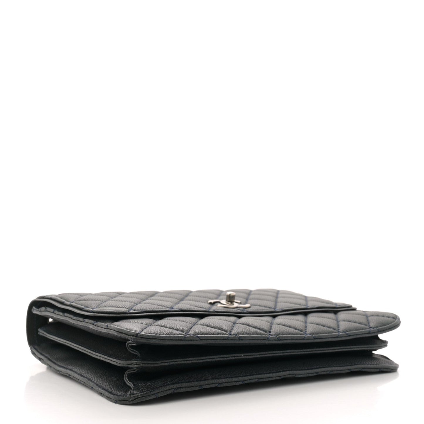 Amelia Caviar Quilted Flap With Chain Blue