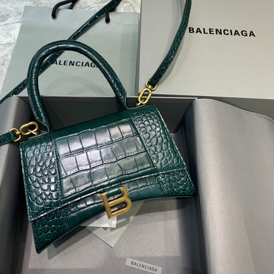 BLN-Ciaga Hourglass Small Handbag In Dark Green, For Women,  Bags 9in/23cm