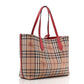 Amelia Haymarket Check Medium Reversible Tote Poppy Red